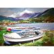 JUNTO AL LAGO Pintura acrílica moderna sobre lienzo Made in Italy 