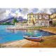 LAGO DE COMO Pintura acrílica moderna sobre lienzo Made in Italy 