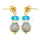 PENDIENTES EMILY bisutería artística cuentas de cristal de Murano con aventurina auténtico hecho a mano Made in Italy