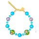 PULSERA DE FLORES pulsera de bisutería artística cuentas de cristal de Murano con oro de 18 quilates auténtico hecho a mano Made in Italy