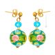 PENDIENTES DE FLORES bisutería artística cuentas de cristal de Murano con oro de 18 quilates auténtico hecho a mano Made in Italy