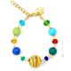 PULSERA MIRHO bisutería artística Pulsera de perlas de cristal de Murano con oro de 18 quilates auténtico hecho a mano Made in Italy