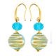 PENDIENTES MIRHO bisutería artística cuentas de cristal de Murano con oro de 18 quilates auténtico hecho a mano Made in Italy
