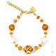 PULSERA DE MÁRMOL bisutería artística pulsera de perlas de cristal de Murano con oro de 18k hecha a mano auténtico Made in Italy