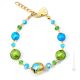 PULSERA DE MÁRMOL bisutería artística Pulsera de perlas de cristal de Murano con oro de 18k auténtico hecho a mano Made in Italy