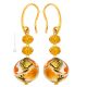 PENDIENTES DE MÁRMOL bisutería artística cuentas de cristal de Murano con oro de 18 quilates auténtico hecho a mano Made in Italy