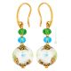 PENDIENTES DE MÁRMOL bisutería artística cuentas de cristal de Murano con oro de 18 quilates auténtico hecho a mano Made in Italy