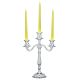 CANDELABRO INGLÉS Candelabro de 3 Llamas Portavelas Plateado Hecho a Mano Made in Italy