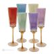 Set de 6 auténticas copas flauta pintadas a mano en cristal de calidad superior.