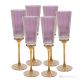 Set de 6 auténticas copas flauta pintadas a mano en cristal de calidad superior.