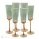 Set de 6 auténticas copas flauta pintadas a mano en cristal de calidad superior.