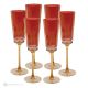 Set de 6 auténticas copas flauta pintadas a mano en cristal de calidad superior.