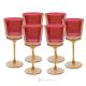 Set de 6 auténticos vasos de agua con pie pintados a mano en cristal de calidad superior.