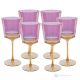 Set de 6 auténticos vasos de agua con pie pintados a mano en cristal de calidad superior.