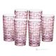 MANHATTAN Juego de 6 auténticos vasos de bebida modernos pintados a mano en vidrio de calidad superior.