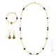 LACE PARURE conjunto de bisutería artística collar collar pulsera pendientes cuentas de cristal de Murano con oro de 18 quilates hecho a mano auténtico Made in Italy