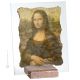 Adorno LA GIOCONDA en mármol amarillo y rojo sobre cristal Made in Italy