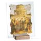 Adorno MATRIMONIO DE LA VIRGEN en mármol amarillo y rojo sobre cristal Made in Italy