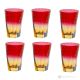 Juego de 6 auténticos vasos de bebida modernos pintados a mano en cristal de calidad superior.