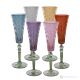 Set de 6 auténticas copas flauta pintadas a mano en cristal de calidad superior.