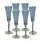 Set de 6 auténticas copas flauta pintadas a mano en cristal de calidad superior.