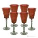 Set de 6 auténticos vasos de agua con pie pintados a mano en cristal de calidad superior.