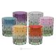 Set de 6 auténticos vasos de agua modernos pintados a mano en cristal de calidad superior.