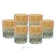 Set de 6 auténticos vasos de agua modernos pintados a mano en cristal de calidad superior.