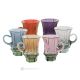 MISTRAL Juego de 6 tazas de té auténticas y modernas pintadas a mano en cristal de calidad superior.