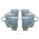 Juego de 6 auténticas tazas de té modernas pintadas a mano en cristal de calidad superior.