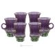 MISTRAL Juego de 6 tazas de té auténticas y modernas pintadas a mano en cristal de calidad superior.