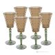 MISTRAL Juego de 6 auténticas copas de vino con pie pintadas a mano en cristal de calidad superior.