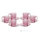 MOM Juego de 6 tazas y platillos para capuchino pintados a mano en cristal de calidad superior.