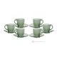 Juego de 6 tazas y platillos de espresso pintados a mano en vidrio de calidad superior.