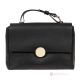 Bolso de mano y bandolera para mujer CARRIE en auténtica piel negra hecha a mano.