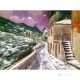 NEVANDO EN MORCONE Pintura acrílica moderna sobre lienzo Made in Italy 