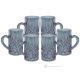 Juego de 6 auténticas tazas de té modernas pintadas a mano en cristal de calidad superior.