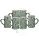 Juego de 6 auténticas tazas de té modernas pintadas a mano en cristal de calidad superior.