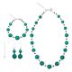PARURE ONDA Conjunto de bisutería artística, collar, collar, pulsera, pendientes, cuentas de cristal de Murano con plata 925, auténtico hecho a mano, Made in Italy