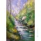 PASEO POR EL BOSQUE Pintura acrílica moderna sobre lienzo Made in Italy 
