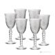 Set de 6 auténticas copas de vino con pie pintadas a mano en cristal de calidad superior.
