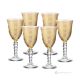 Set de 6 auténticas copas de vino con pie pintadas a mano en cristal de calidad superior.