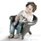 PIERO - Estatuilla de Capodimonte, niño de pura elegancia en porcelana fina y rara.