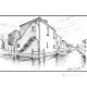 VISTAZO A VENECIA Dibujo a lápiz sobre cartón moderno Made in Italy 