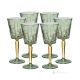 Set de 6 auténticas copas de vino con pie pintadas a mano en cristal de calidad superior.
