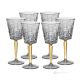 Set de 6 auténticas copas de vino con pie pintadas a mano en cristal de calidad superior.