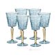 Set de 6 auténticas copas de vino con pie pintadas a mano en cristal de calidad superior.