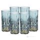 Juego de 6 auténticos vasos de bebida modernos pintados a mano en cristal de calidad superior.