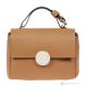 CARRIEMINI Bolso de mano y bandolera para mujer, auténtica piel artesanal, coñac