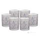 TATTOO Set de 6 auténticos vasos de agua modernos pintados a mano en cristal de calidad superior.